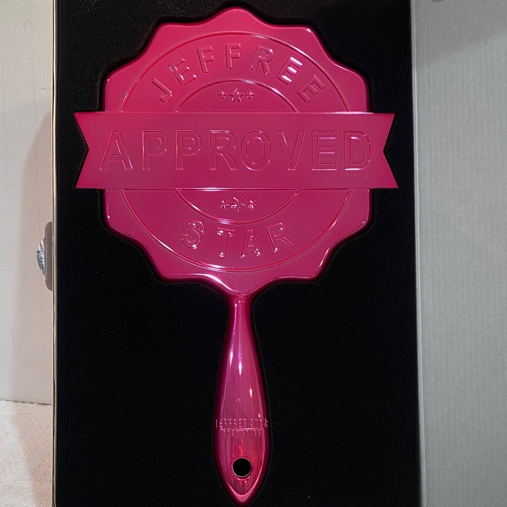 Jeffree Star Approved Baby Pink Chrome Magnify Hand Mirror Limited Edition NIB